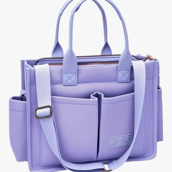 Zhmo Handbags - Women's Lavender Canvass Laptop Bag
